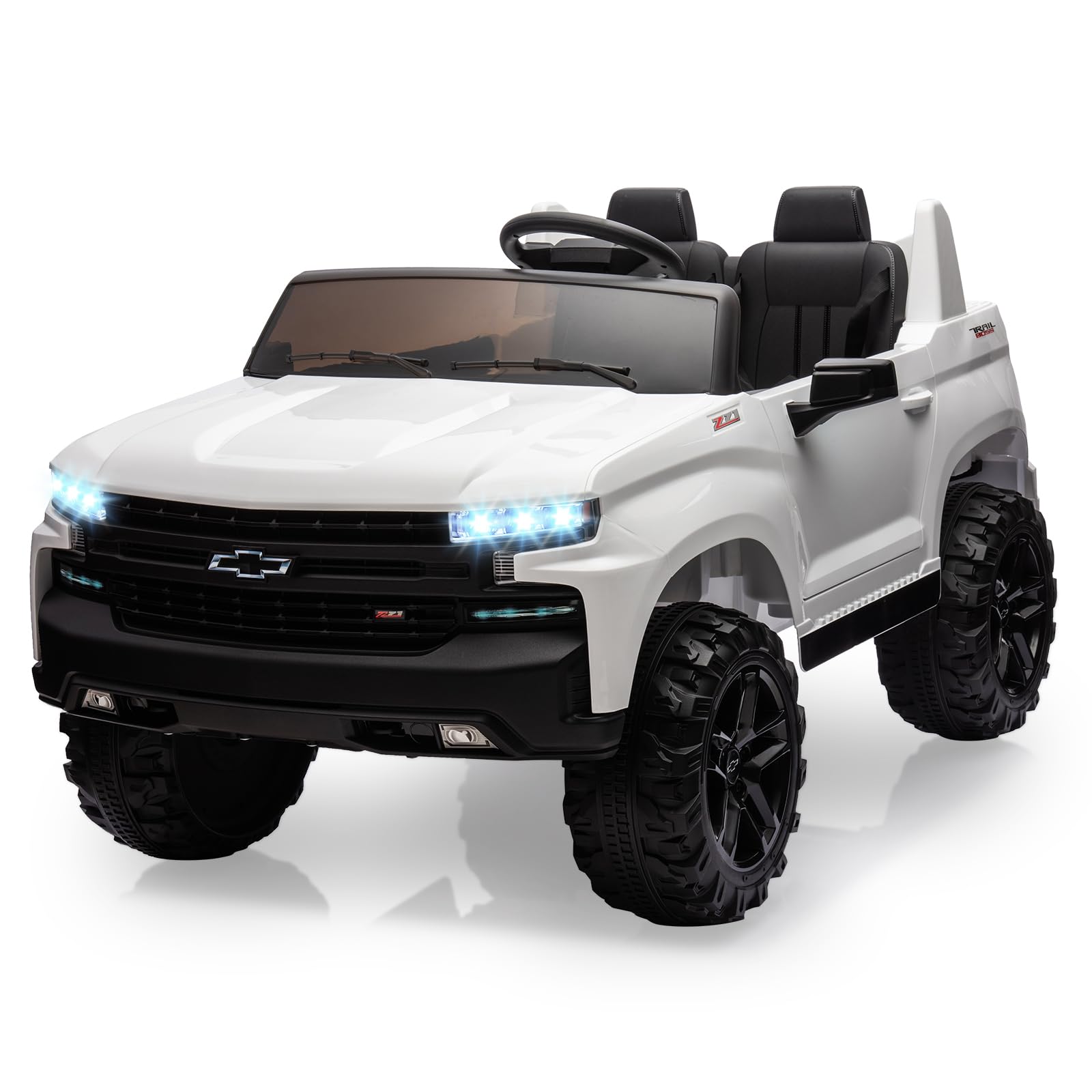 Garvee Ride - P Series: 24V 2-Seater Ride On Car For Kids For 3 - 8 years, Licensed Chevrolet Silverado - White