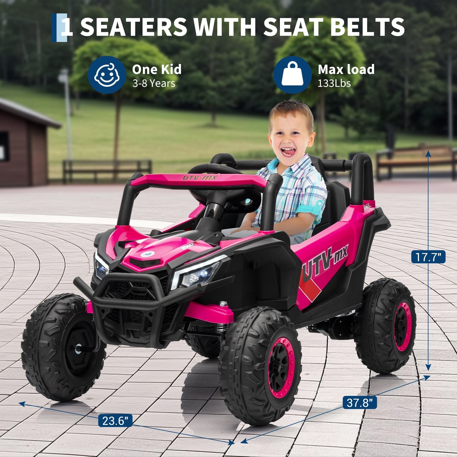 Garvee Ride - P Series: 12V UTV Buggy Electric Ride-on Car for Kids, 4WD/2WD, LED Lights, EVA Tires, Shock Absorbers, Remote Control, Outdoor Adventure