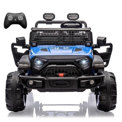 Garvee Ride - P Series: 2 Seaters Kids Ride On Truck with Remote Control,20“ Large Seat Ride On Car for Toddlers, 24V 9AH Electric Vehicle Car with Led Light,Large Storage Space, Bottle Holder,Music, Horn for 3-8 Years,Blue