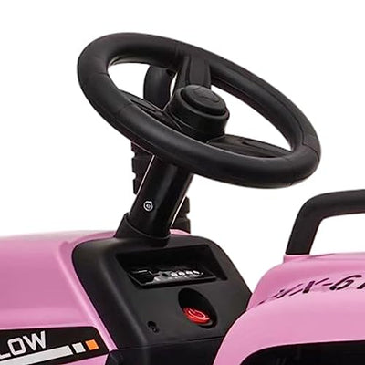 Garvee Ride - P Series: 12V Electric Tractor & Trailer for Kids, 3-6 Yrs - With RC - Pink / 25W