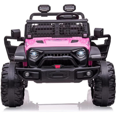 Garvee Ride - P Series: 2 Seats Battery Powered Electric Truck with Remote Control, 24V Kids Ride on Toy with 20inch Extra Width Seat for 3-8 Years Kids, Pink