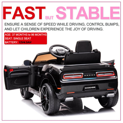 Garvee Ride - P Series: 12V Electric Vehicles Battery Powered with Remote Control, LED Lights, Bluetooth, MP3 for Boys Girls - Police