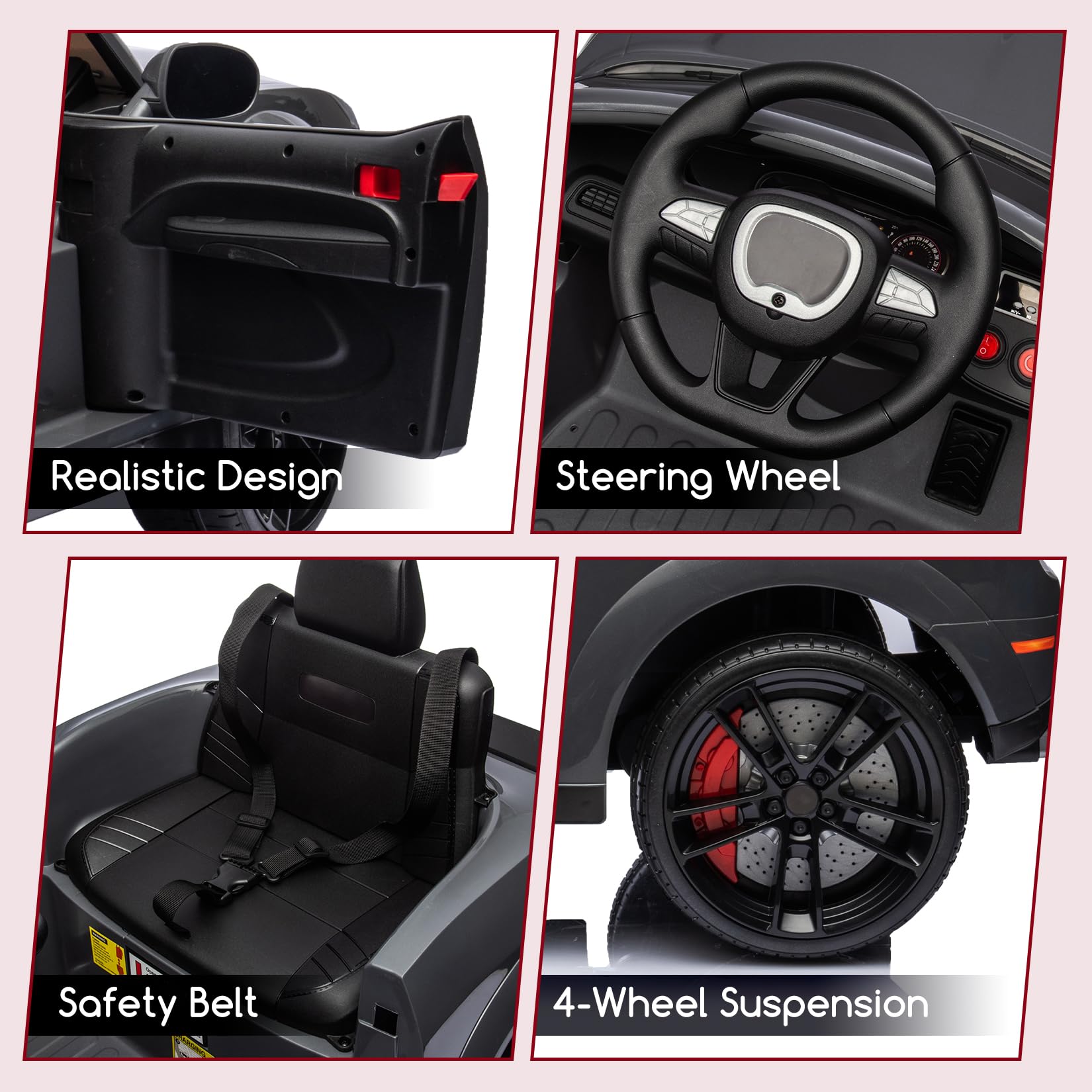 Garvee Ride - P Series: 12V Kids' Electric Ride On Car, Licensed Dodge Challenger Electric Car, Battery Powered Car with Parental Remote & Kids Manual Control, Battery Display, Volume Control for Kids