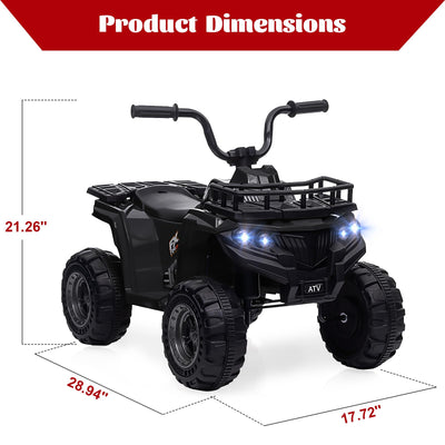Garvee Ride - P Series: 12V Kids Ride On Electric Quad ATV, Ride Car Toy with Bluetooth Audio, High/Low Speed, LED Headlights, Battery Indicator & Radio Orange - Black
