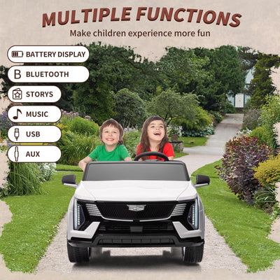 Garvee Ride - P Series: 24V Ride On Car, Licensed Battery Powered Electric Vehicle w/Remote Control, 2 Seater, 4-Wheel Shock Absorbers, Smooth Start, Music, LED Lights for Boys Girls