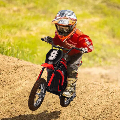 Garvee Ride - T Series: 24V-10A 350W Ride On Electric Dirt Bike For Kids Ages 13+, 14.29MPH, 3-Speed - Red-9