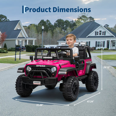 Garvee Ride - P Series: 2 Seater Ride On Car for Kids, 24V Electric Truck with Parent Remote Control, Spring Suspension, 2 Speeds, LED Headlight & Music Player, Kids Electric Vehicle for Aged 3-8 Years