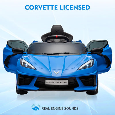 Garvee Ride - P Series: 12V Kids Ride on Car Licensed Corvette Battery Powered Car Toddles Electric Sports Car Toy with Remote Control, Visual Dashboard, LED Lights, Music, Gifts for Boys Girls, Dark Blue
