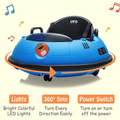 Garvee Ride B Series 12V Electric Ride on Bumper Car for Toddlers, Kids Bumper Car with Remote Control, LED Lights & 360 Degree Spin, Indoor and Outdoor for 18+ Months Kids - Blue