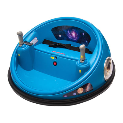 Garvee Ride B Series 12V Kids Electric Bumper Car with Parent Remote Control, 360° Spinning, Music, 2 Speed Modes, Safety Belt, Blue for Toddlers 2-3 Years