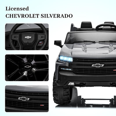Garvee Ride - P Series: 24V 2-Seater Ride On Car For Kids For 3 - 8 years, Licensed Chevrolet Silverado - Grey