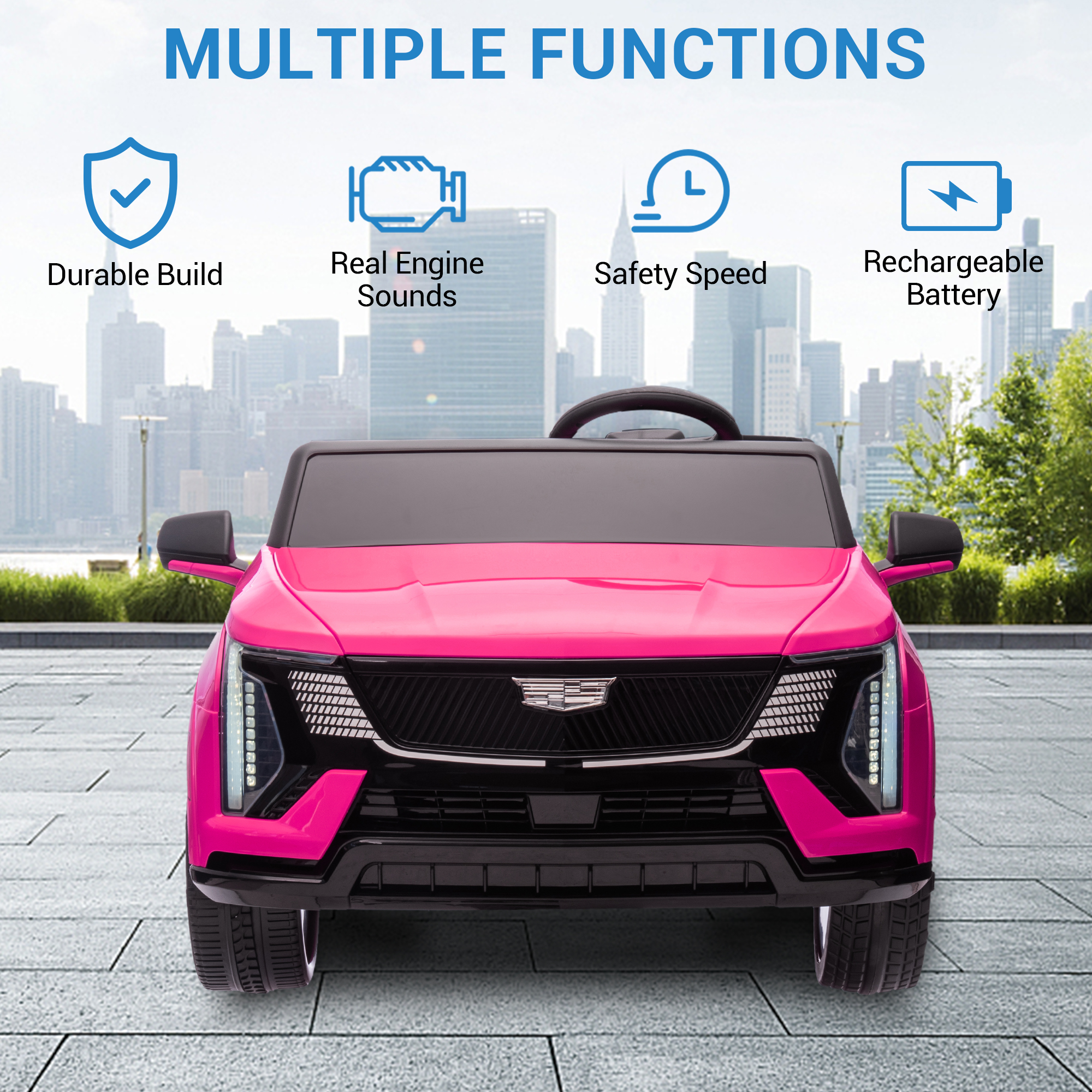 Garvee Ride - P Series: 24V Licensed Ride On Truck with Remote Control - 2 Seater Electric Car for Kids w/ Parental Remote, LED Lights & Music Player | Battery Powered Ride-On Toy Truck for Boys & Girls